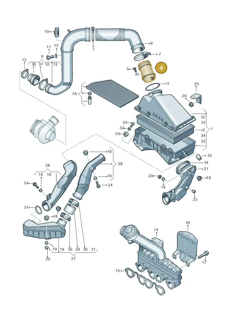 038906461C — Volkswagen Jetta/Wagon (2002-2006) diagram 194129250, position 4