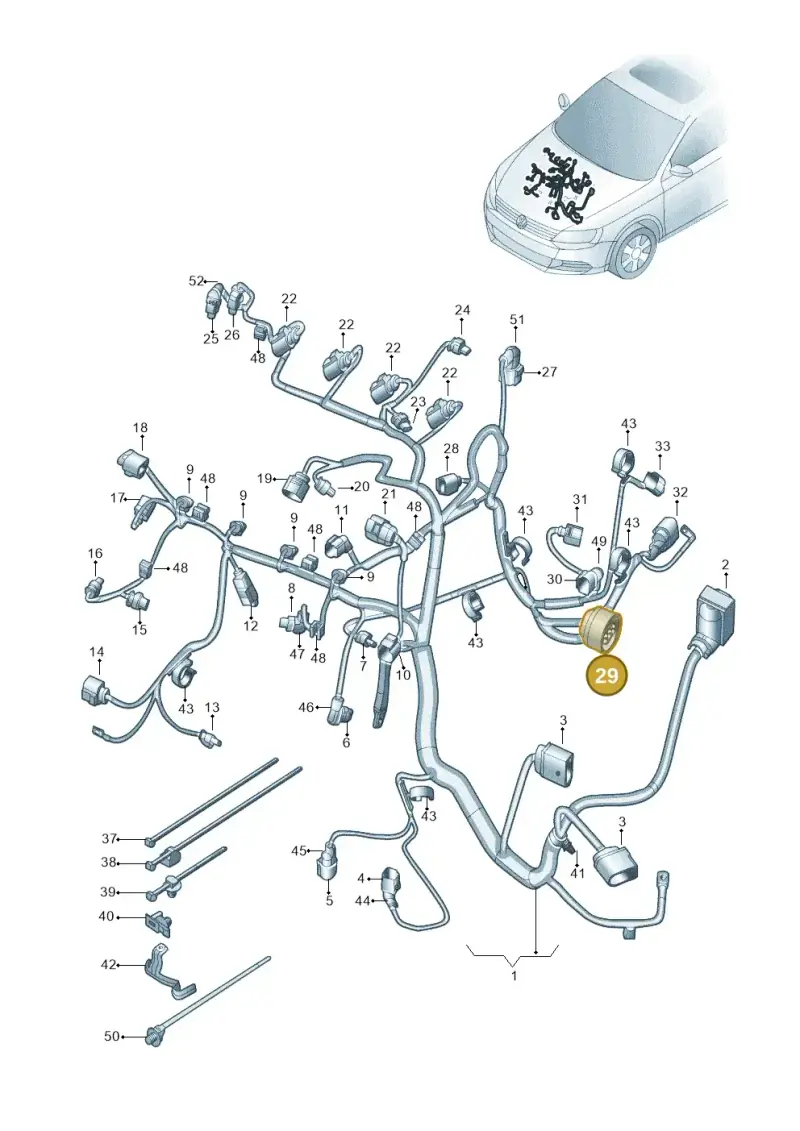 038973121C — Volkswagen Jetta (2014-2018) diagram 789971160, position 29