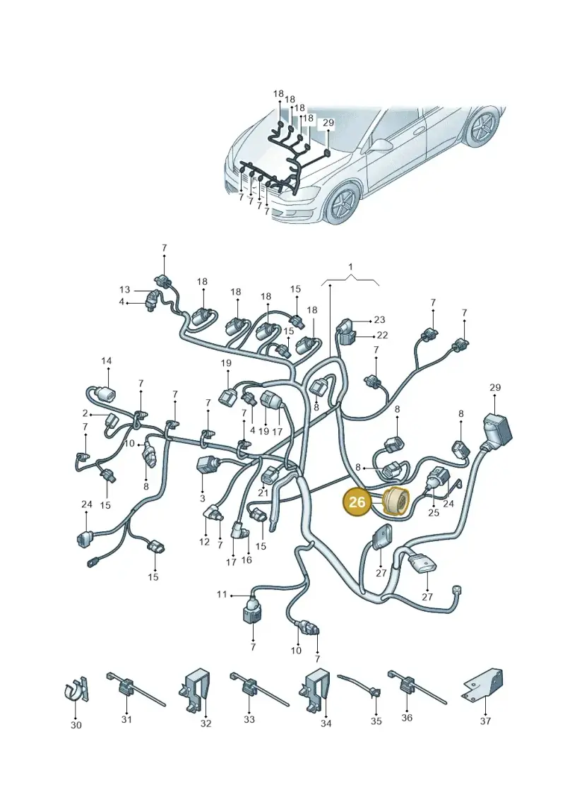 038973121C — Volkswagen Passat (2018-2022) diagram 808971060, position 26