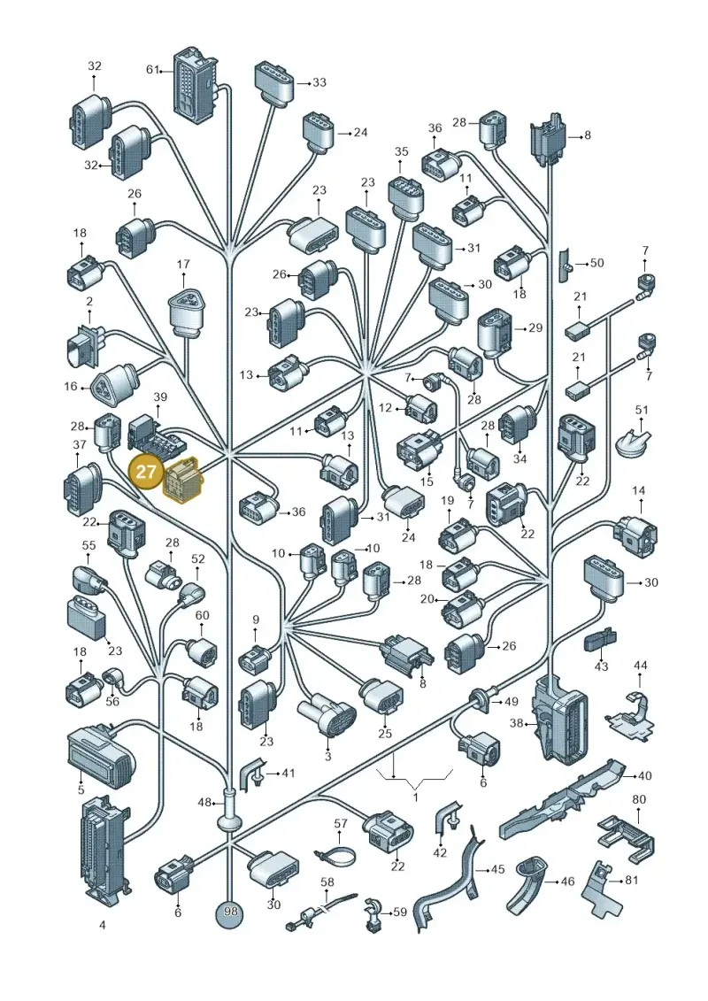 038973721B — Volkswagen Polo (2012-2014) diagram 672971810, position 27