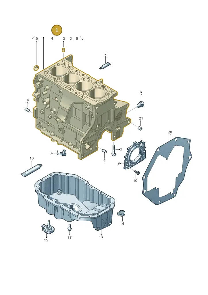 03C103011AR — Volkswagen Beetle (2016-2019) diagram 689103050, position 1