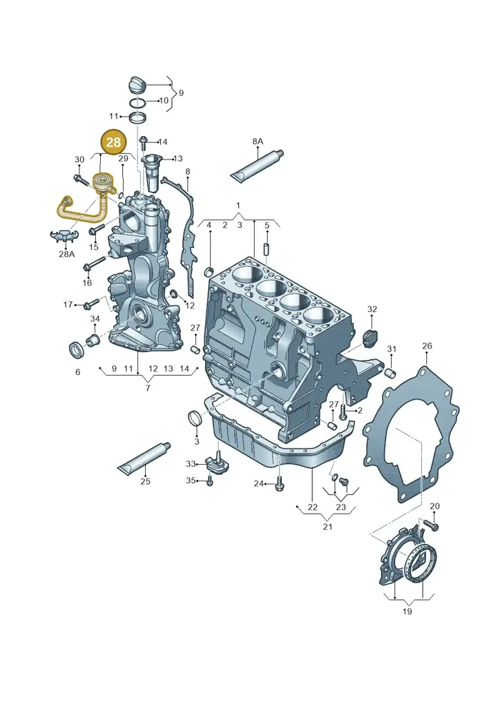 03C103201K — Volkswagen Jetta 1.6 (2014-2018) diagram 253103120, position 28