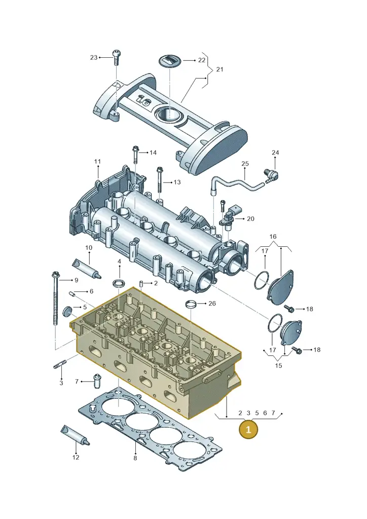 03C103264GX — SEAT Ibiza (2012-) diagram 639103400, position 1
