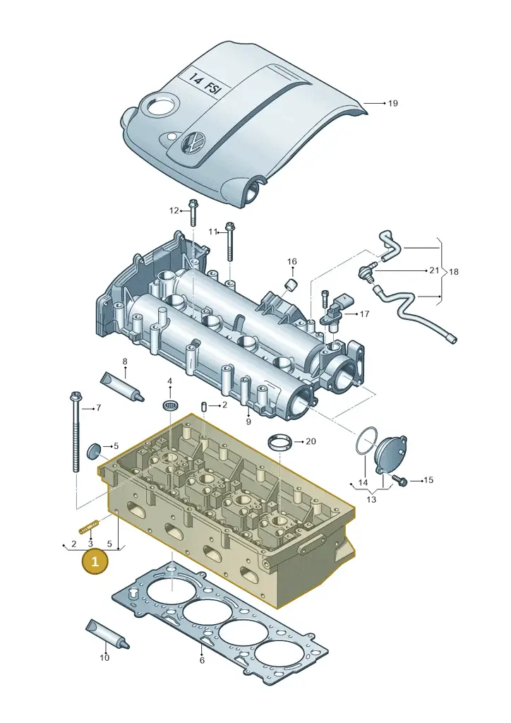 03C103264HX — Volkswagen Passat CC (2011-2016) diagram 737103500, position 1