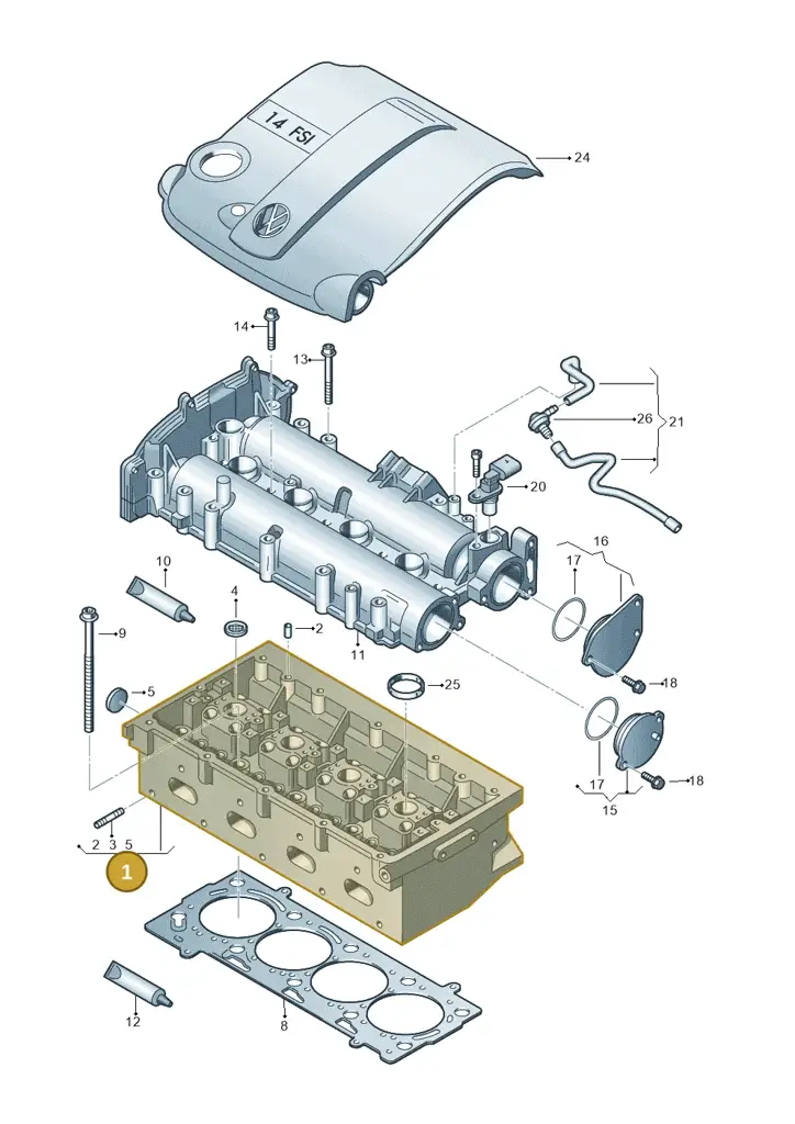 03C103264Q — Volkswagen Scirocco 2.0 (2014-2017) diagram 786103430, position 1