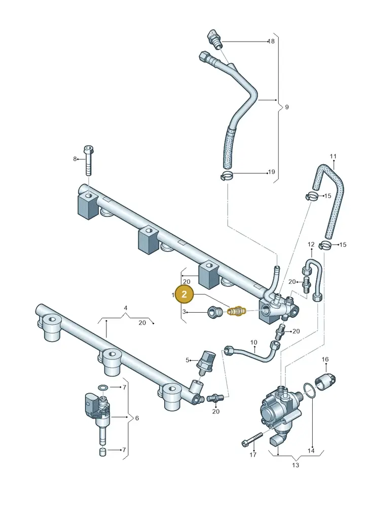 03C103363H — Volkswagen Touareg BlueMotion (2014-2018) diagram 693133920, position 2