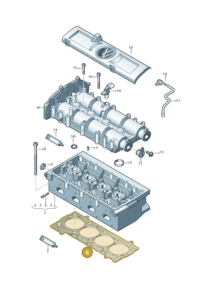 03C103383D — Volkswagen Jetta 1.6 (2014-2018) diagram 678103400, position 6