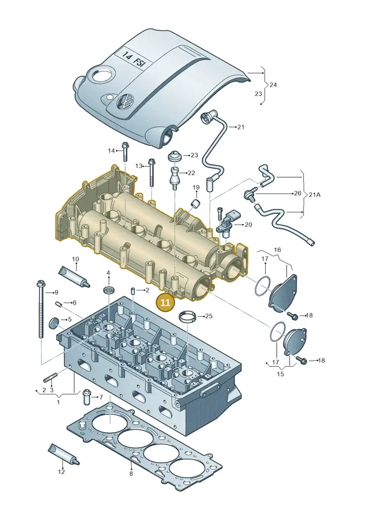 03C103475CD — Volkswagen Beetle (2016-2019) diagram 253103400, position 11