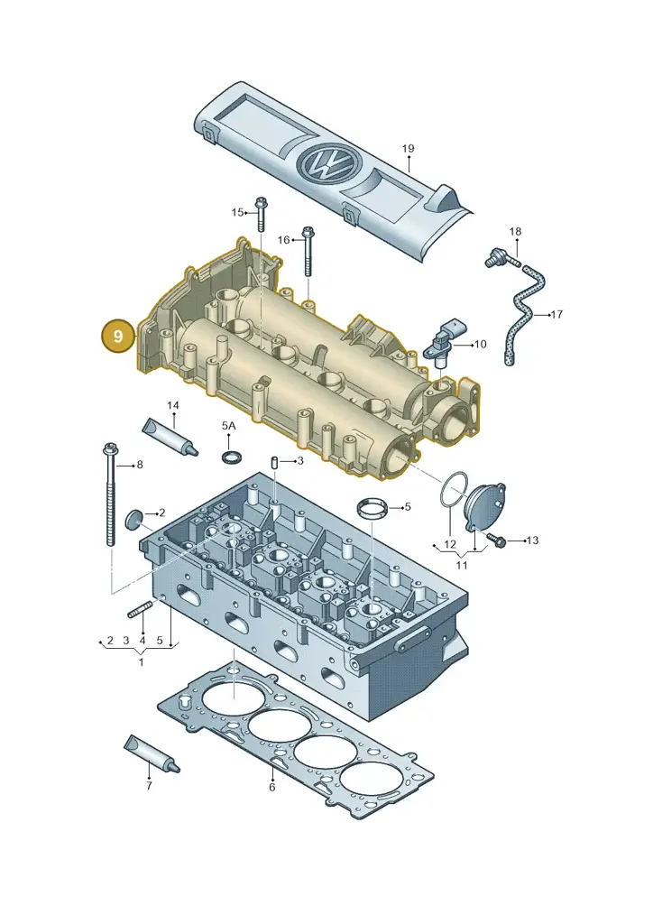 03C103475CF — Volkswagen Jetta (2014-2017) diagram 672103400, position 9
