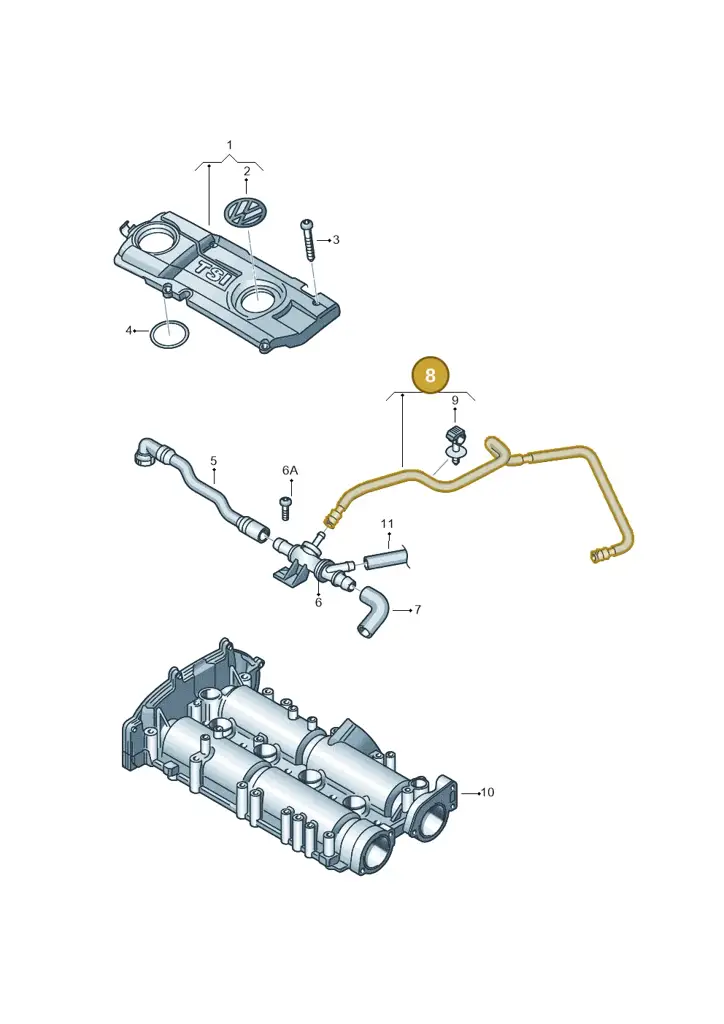 03C103493AP — Volkswagen Jetta 1.6 (2014-2018) diagram 625103790, position 8