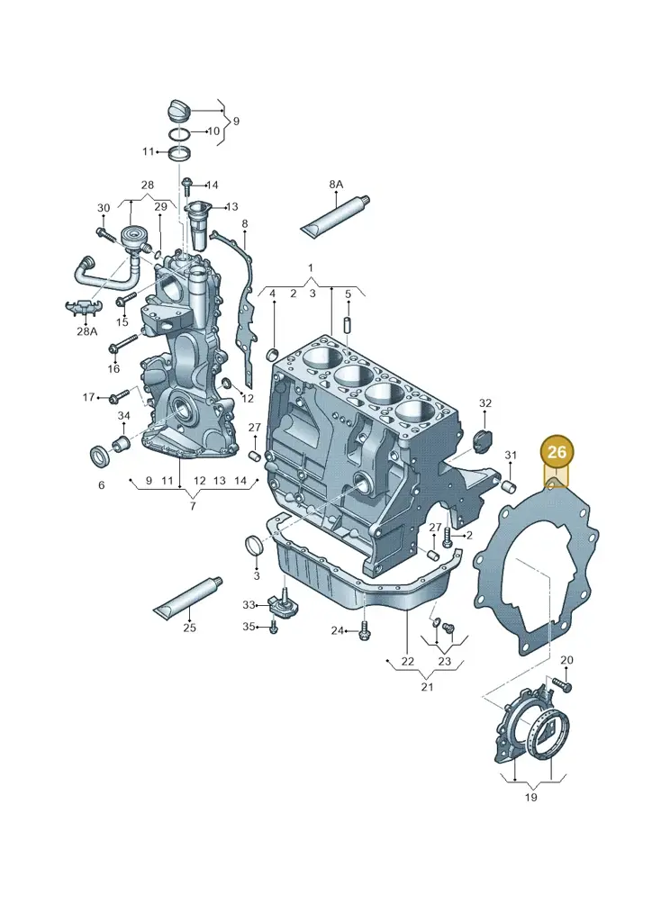 03C103551A — Volkswagen Jetta 1.6 (2014-2018) diagram 253103120, position 26