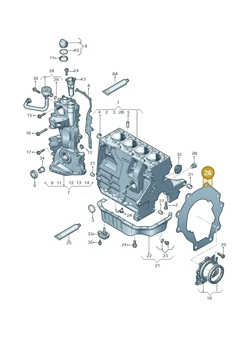 03C103551H — Volkswagen Polo (2012-2014) diagram 474103050, position 26