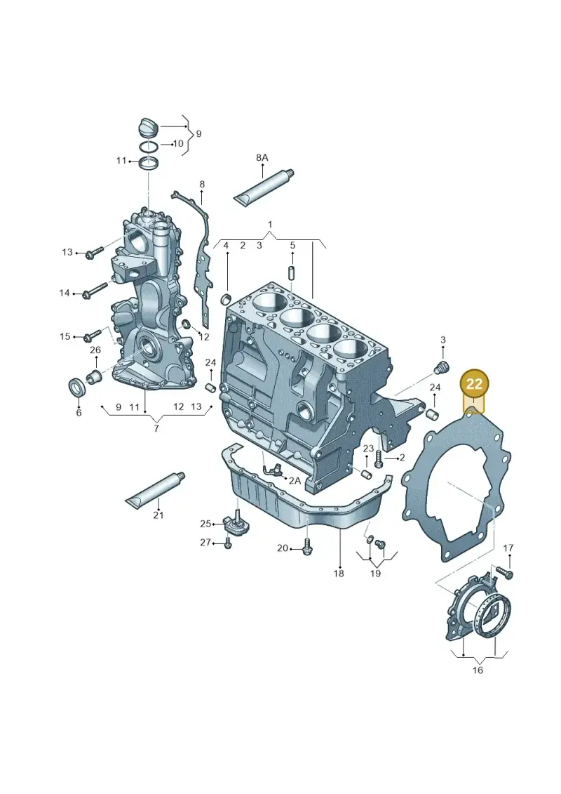 03C103551H — Volkswagen Passat CC (2011-2016) diagram 737103100, position 22