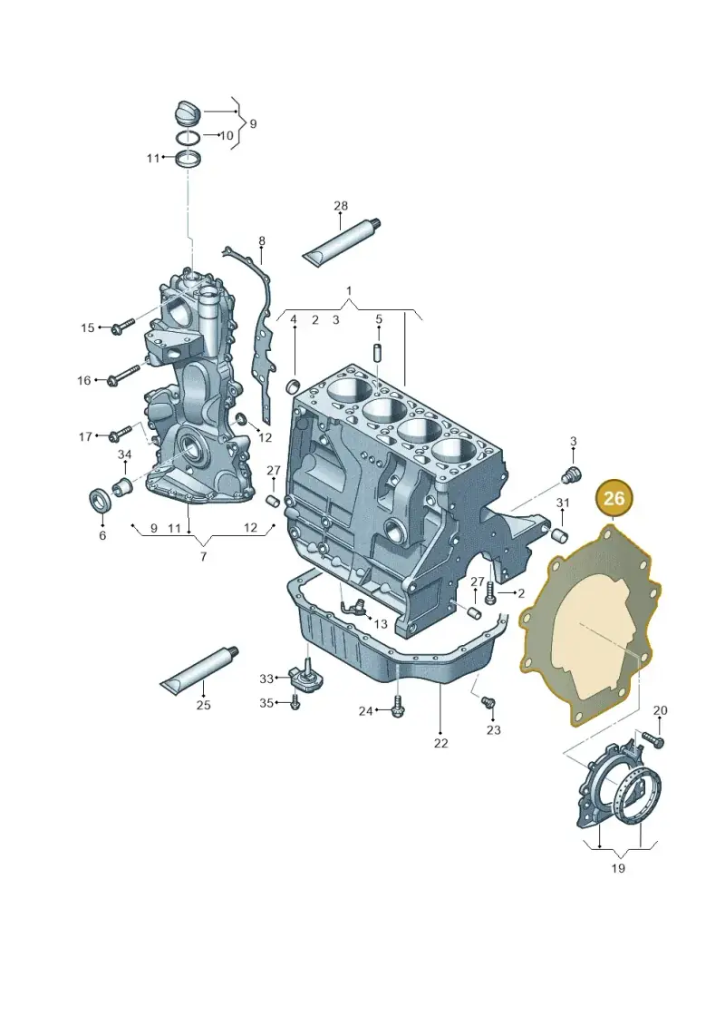 03C103551H — Volkswagen Scirocco 2.0 (2014-2017) diagram 786103010, position 26