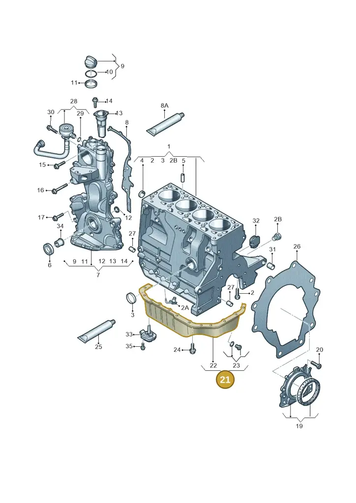 03C103601SA — Volkswagen Passat estate (2008-2011) diagram 474103050, position 21