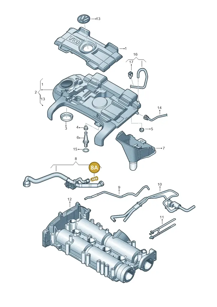 03C103638B — Volkswagen Beetle (2016-2019) diagram 474103780, position 8A
