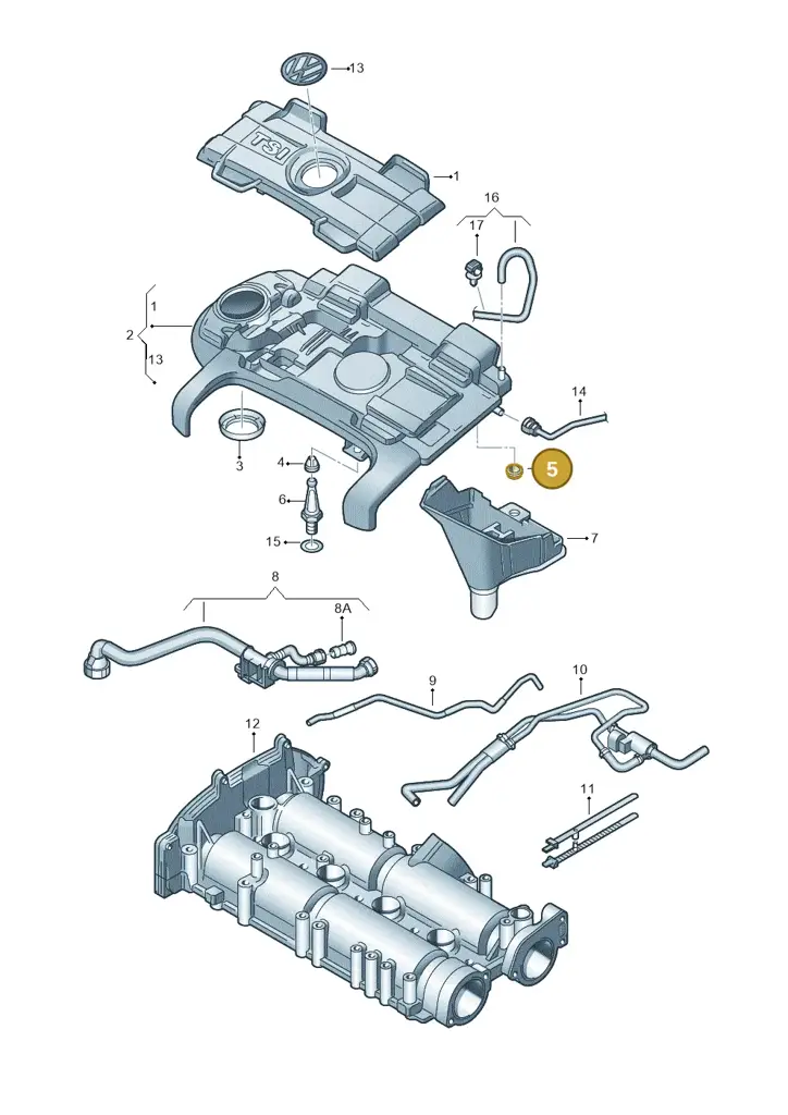03C103776A — Volkswagen Beetle (2016-2019) diagram 474103780, position 5