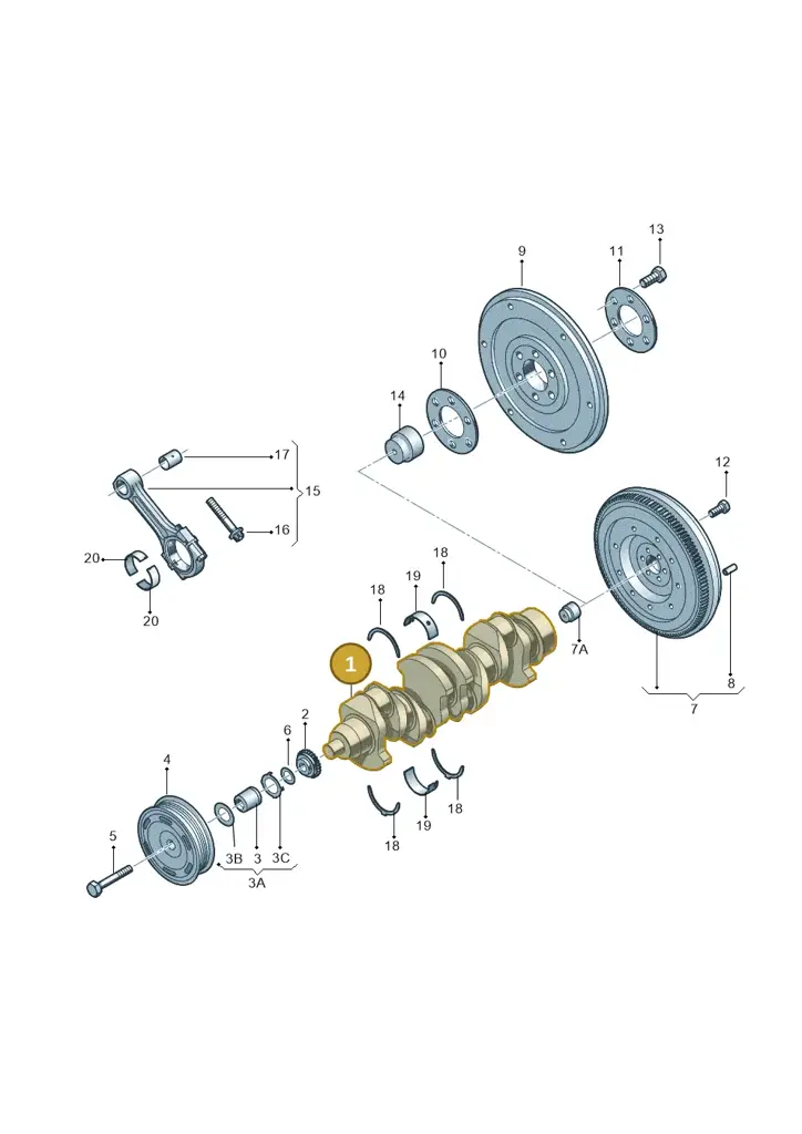 03C105101BP — Volkswagen Polo (2012-2014) diagram 253105150, position 1