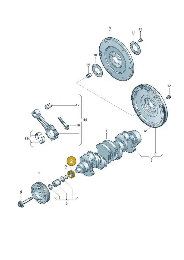03C105209BE — Volkswagen Jetta 1.6 (2014-2018) diagram 775105300, position 2