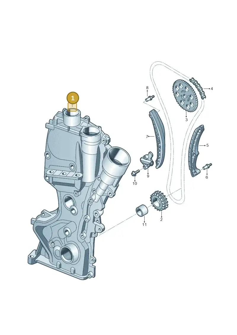 03C109210CP — Volkswagen Jetta (2014-2017) diagram 253109550, position 1