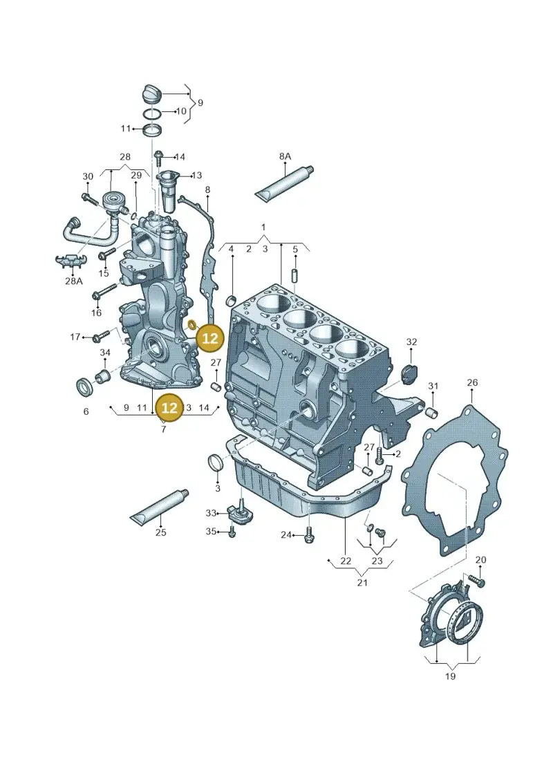 03C109293 — Volkswagen Jetta 1.6 (2014-2018) diagram 253103120, position 12