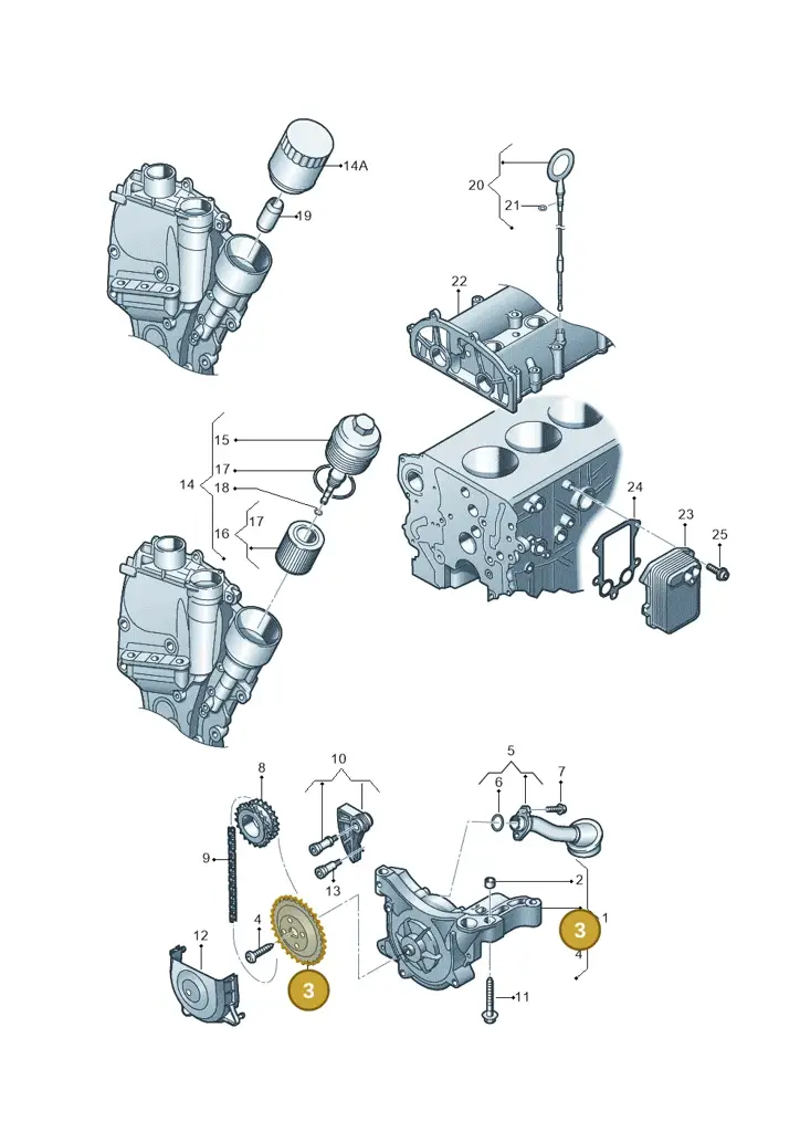 03C115121G — Volkswagen Jetta (2014-2017) diagram 409115100, position 3