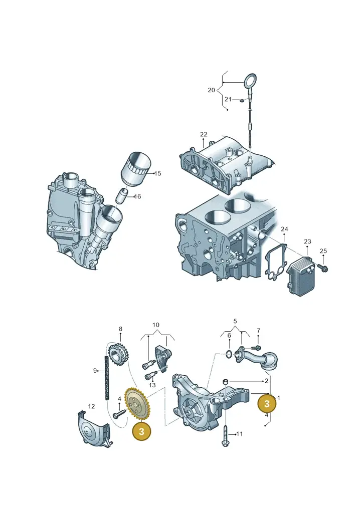 03C115121J — Volkswagen Beetle (2016-2019) diagram 694115150, position 3