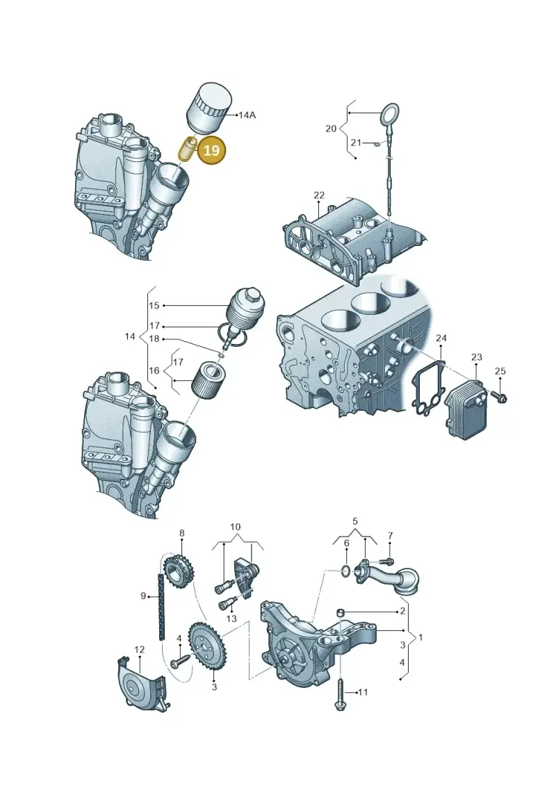03C115721D — Skoda Superb (2013-2015) diagram 409115100, position 19
