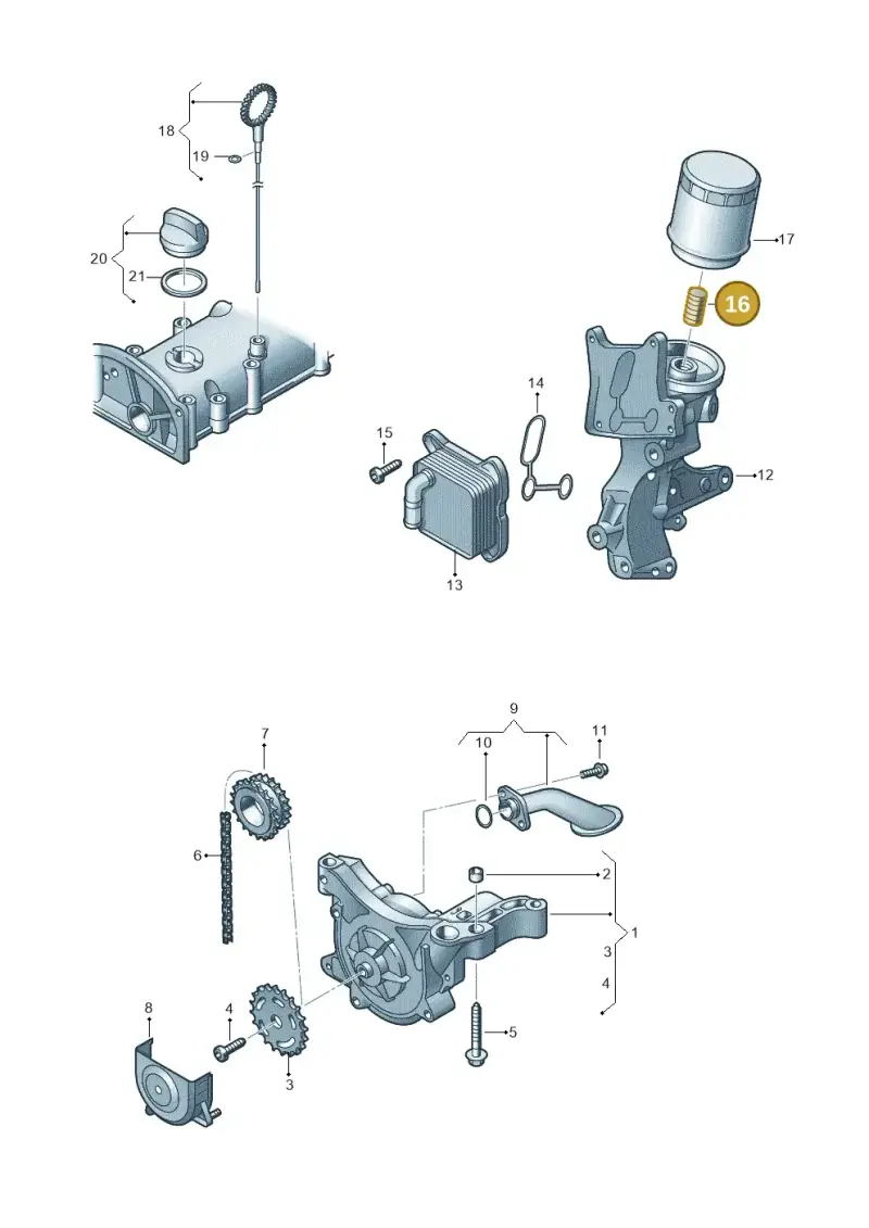 03C115721D — Volkswagen Jetta (2014-2017) diagram 649115010, position 16