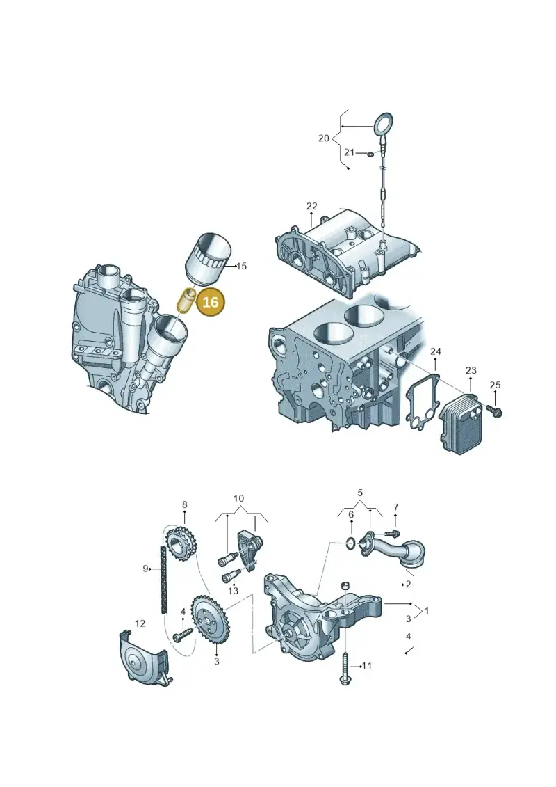 03C115721D — Volkswagen Jetta 1.6 (2014-2018) diagram 694115150, position 16