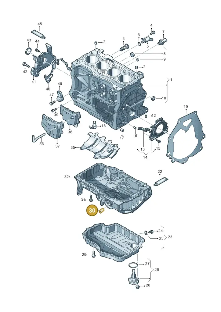 03C115721D — Audi A3 Sportback (2019-2021) diagram 803103110, position 30