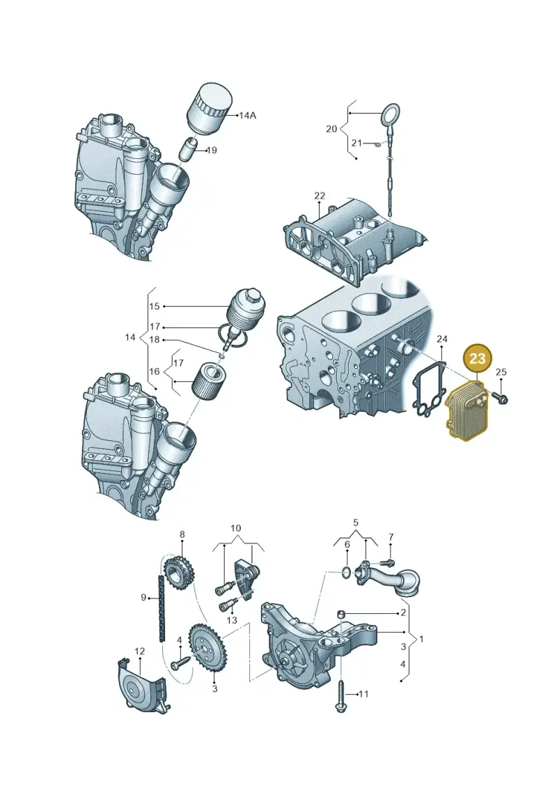 03C117021M — Volkswagen Touran 1.9 (2008-2010) diagram 409115100, position 23