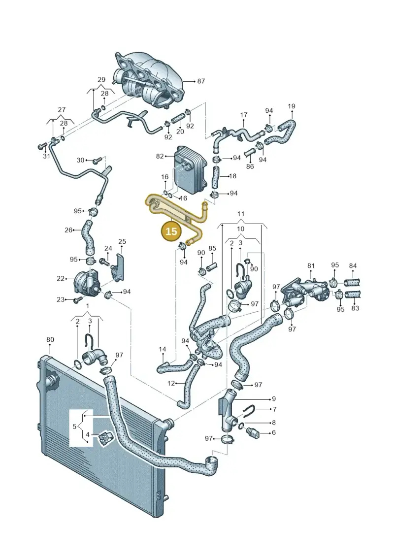 03C121050N — Volkswagen Tiguan 4Motion (2011-2018) diagram 634121140, position 15