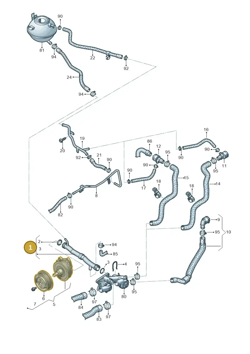 03C121065F — Volkswagen Tiguan 4Motion (2011-2018) diagram 634121150, position 1