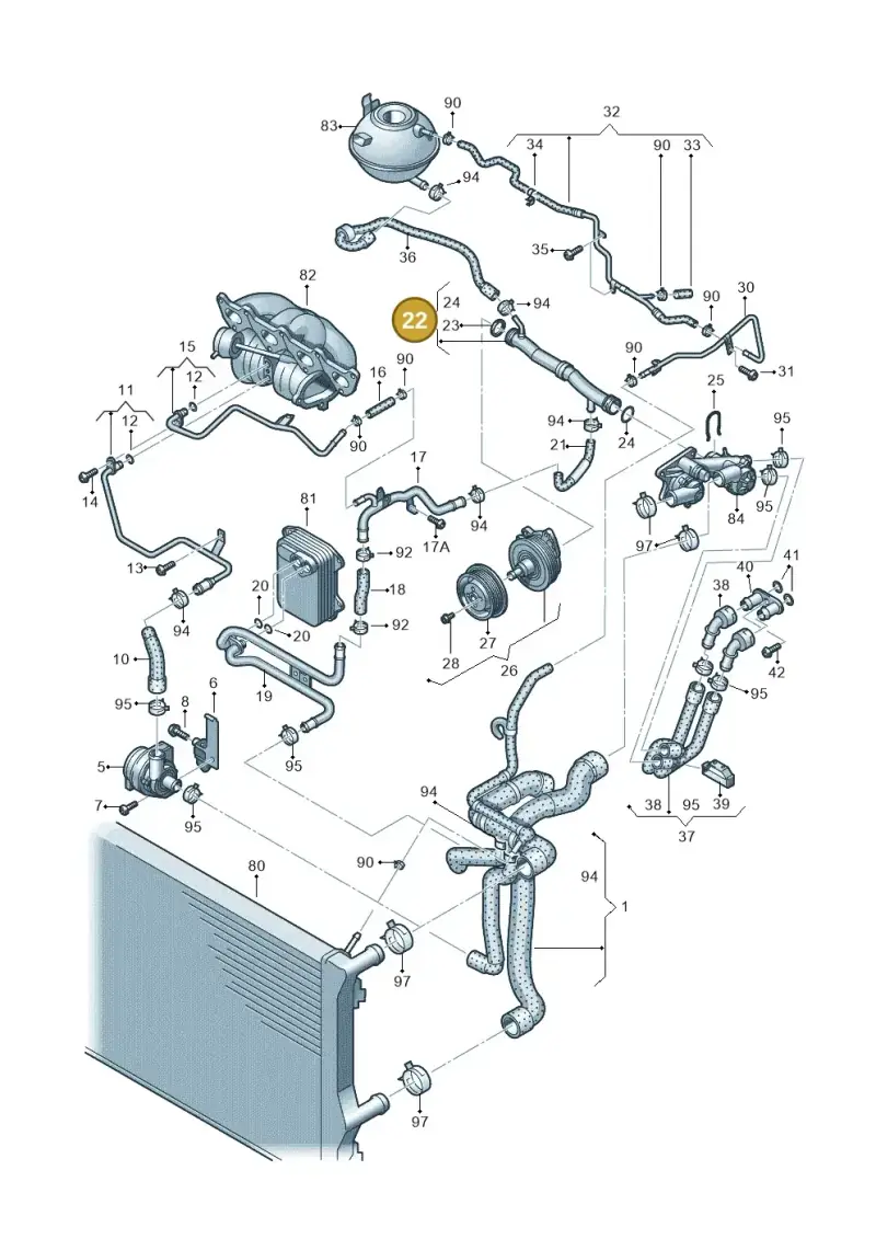 03C121065F — Volkswagen Polo (2012-2014) diagram 672121350, position 22