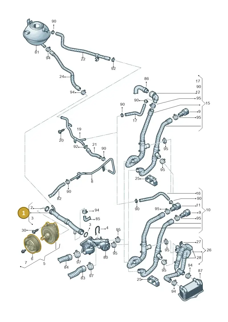 03C121065F — Volkswagen Tiguan 4Motion (2011-2018) diagram 719121160, position 1