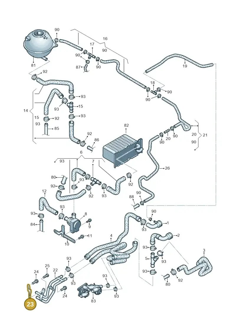 03C121079D — Volkswagen Jetta 1.6 (2014-2018) diagram 625121140, position 23