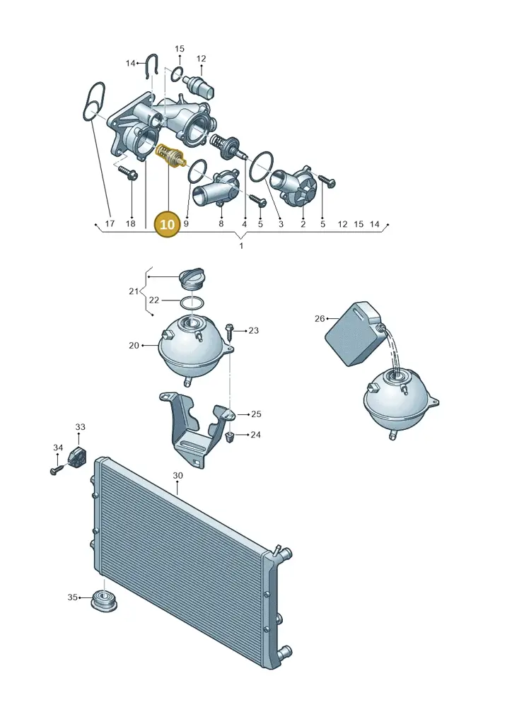 03C121110AA — Volkswagen Jetta 1.6 (2014-2018) diagram 672121830, position 10