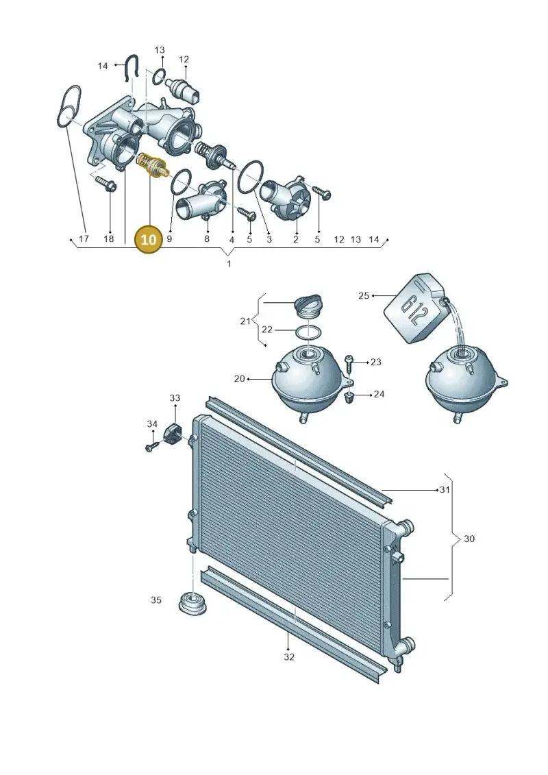 03C121110G — Volkswagen Passat CC (2011-2016) diagram 737121800, position 10
