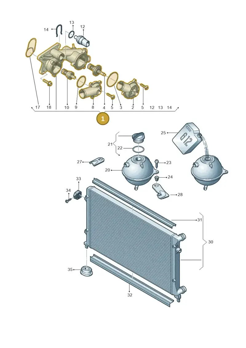 03C121111AH — Volkswagen Passat saloon (2010-2015) diagram 702121810, position 1
