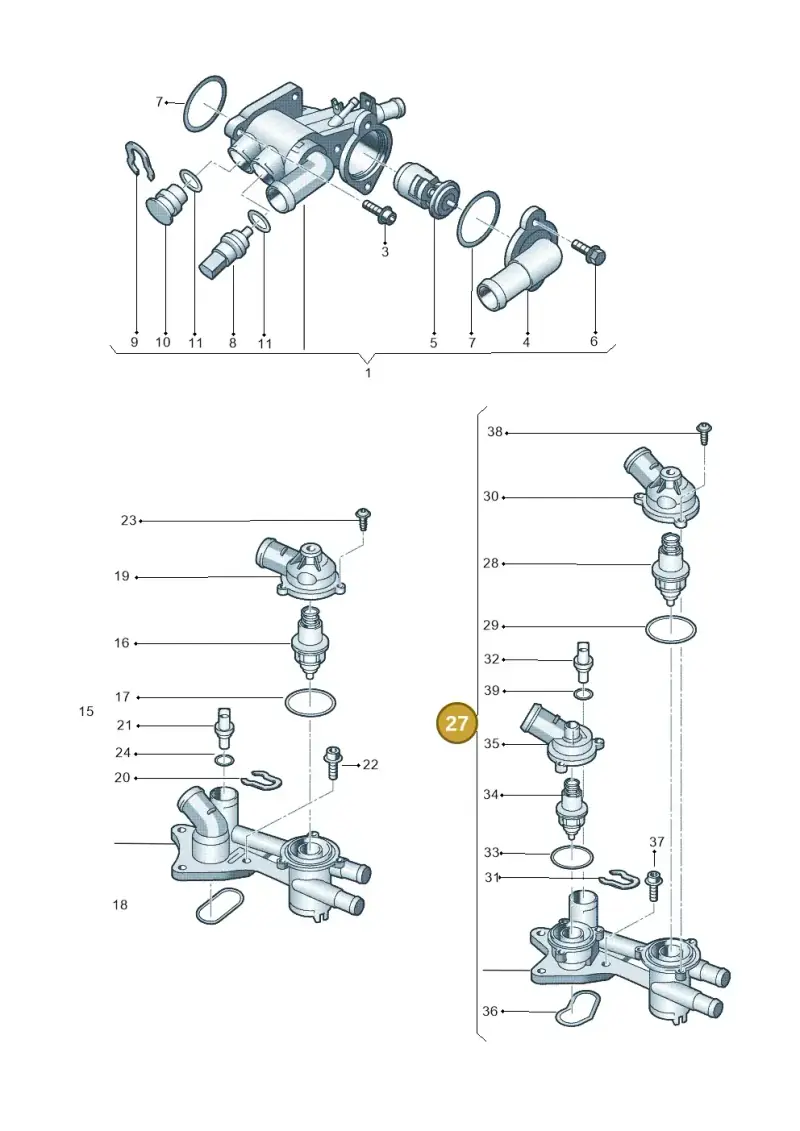 03C121111G — Volkswagen POLO (2005-) diagram 253121750, position 27
