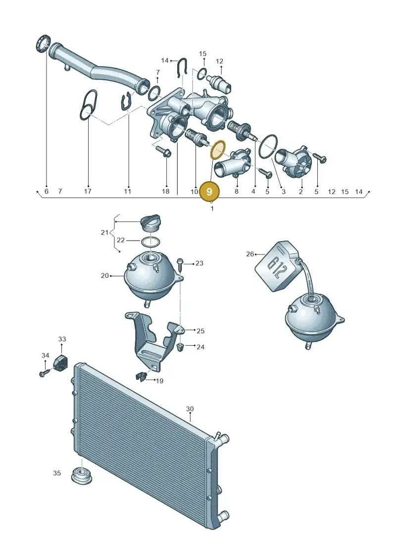 03C121119 — Volkswagen Polo (2012-2014) diagram 672121790, position 9