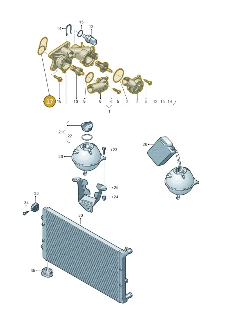 03C121119E — Volkswagen Jetta 1.6 (2014-2018) diagram 672121830, position 17