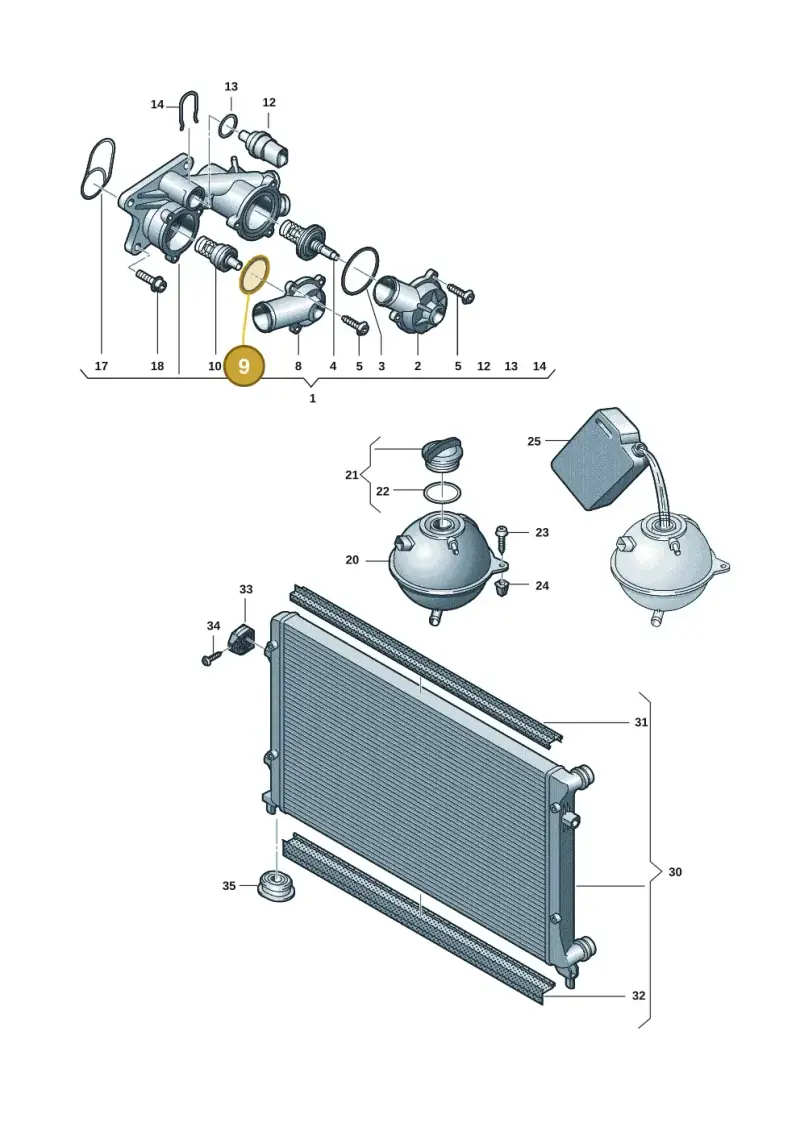 03C121119 — Volkswagen Beetle (2016-2019) diagram 409121700, position 9