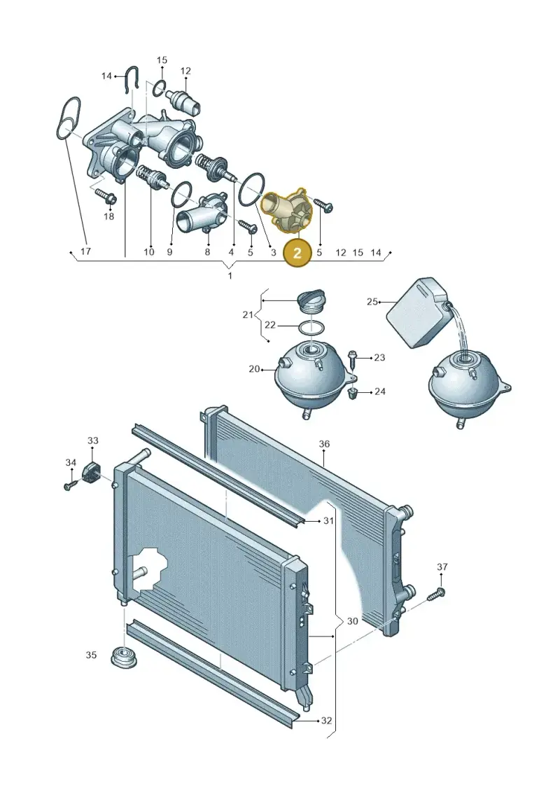 03C121121D — Volkswagen Jetta (2014-2017) diagram 625121800, position 2