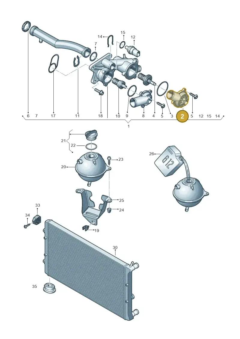 03C121121D — Volkswagen Polo (2012-2014) diagram 672121790, position 2