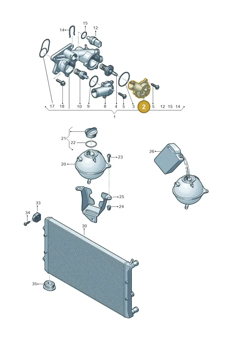 03C121121D — Volkswagen Jetta 1.6 (2014-2018) diagram 672121830, position 2