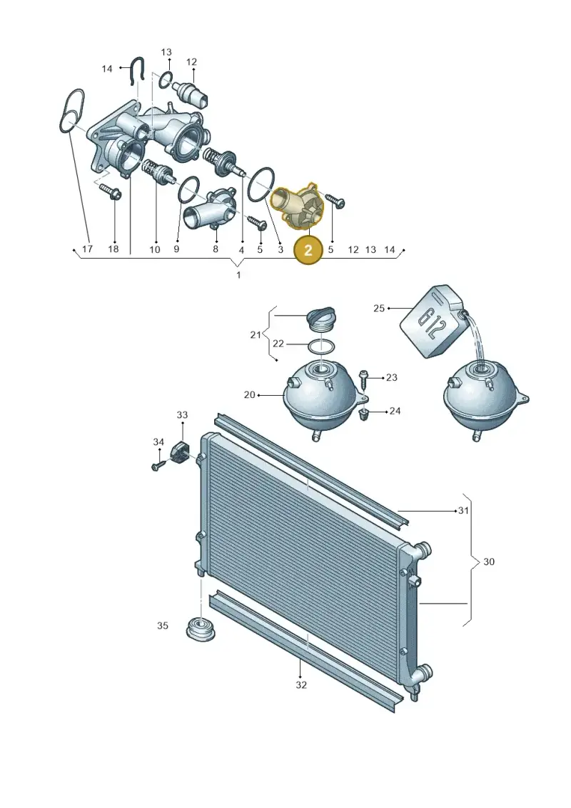 03C121121D — Volkswagen Passat CC (2011-2016) diagram 737121800, position 2