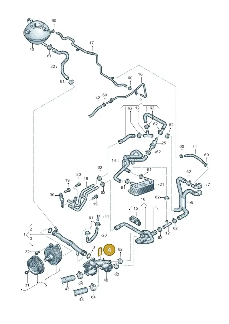 03C121142 — Volkswagen Jetta (2014-2017) diagram 625121160, position 4