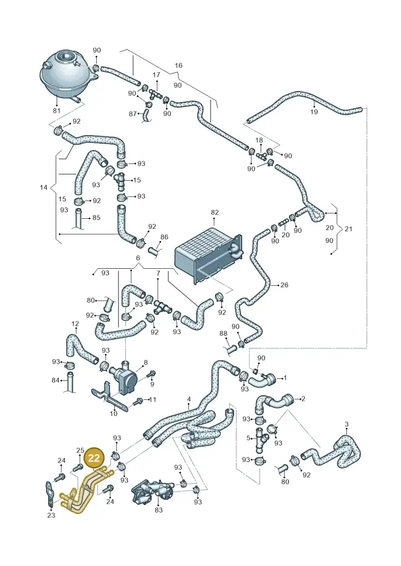 03C121151D — Volkswagen Golf Cabriolet (2011-2016) diagram 625121140, position 22